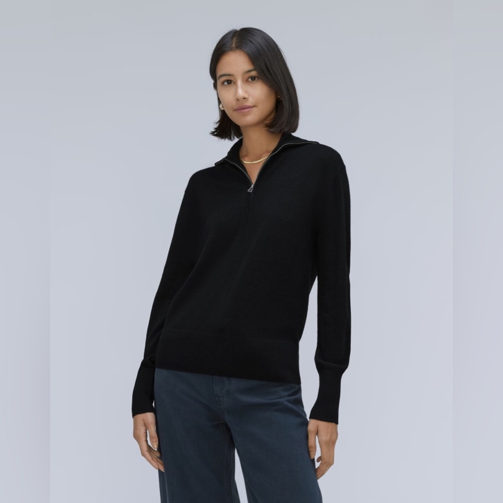 NWT Everlane The Luxe Merino Half-Zip Sweater